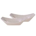 Servierschale Streat Food Boat Steinzeug - 2er-Set - Creme - 24 x 14 cm