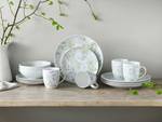 Service Home Tropical Porcelaine - Blanc / Vert - 16 éléments