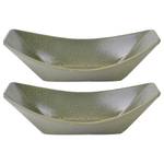 Scodella da portata Streat Food Boat Grès - Set da 2 - Verde - 24 x 14 cm