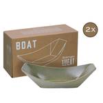 Bols de service Streat Food Boat Grès - Lot de 2 - Vert - 24 x 14 cm