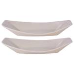 Bols de service Streat Food Boat Grès - Lot de 2 - Crème - 31 x 12 cm