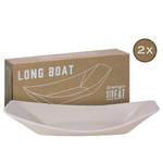 Bols de service Streat Food Boat Grès - Lot de 2 - Crème - 31 x 12 cm