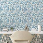 Behang Maritime Koraal PVC - beige/blauw - Hoogte: 250 cm