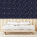 Behang Navy Blue PVC - marineblauw - Hoogte: 250 cm