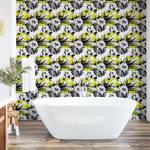 Papier peint Flower PVC - Jaune / Gris - Hauteur : 90 cm