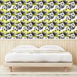 Papier peint Flower PVC - Jaune / Gris - Hauteur : 90 cm