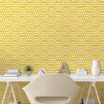 Papier peint Lattice PVC - Jaune - Hauteur : 180 cm