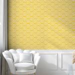 Papier peint Lattice PVC - Jaune - Hauteur : 250 cm