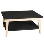 Table basse Casares - Type A Pin massif - Noir / Pin crème - 90 x 90 cm