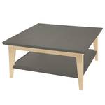 Table basse Casares - Type A Pin massif - Gris/Pin crème - 90 x 90 cm