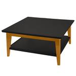 Table basse Casares - Type A Pin massif - Noir/Pin marron - 90 x 90 cm