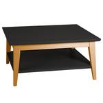 Table basse Casares - Type A Pin massif - Noir/Pin marron - 90 x 90 cm