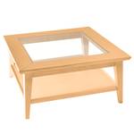 Salontafel Casares type A massief acaciahout/transparant glas - Pijnboomhout donker - 110 x 70 cm