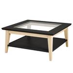 Table basse Casares - Type A Pin massif - Noir / Pin crème - 110 x 70 cm