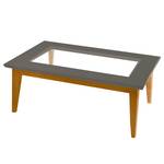 Couchtisch Casares mit Glasplatte Typ B Pinie Massiv / Klarglas - Grau / Pinie Braun - 110 x 70 cm