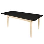 Table extensible Casares Pin massif - Noir / Pin crème - Largeur : 180 cm