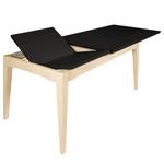 Table extensible Casares Pin massif - Noir / Pin crème - Largeur : 180 cm