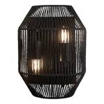 Wandlamp Wicker staal/katoen - zwart - 2 lichtbronnen