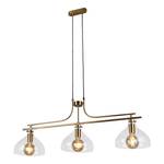 Hanglamp Margarita staal/transparant glas - messing - 3 lichtbronnen