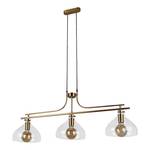 Hanglamp Margarita staal/transparant glas - messing - 3 lichtbronnen