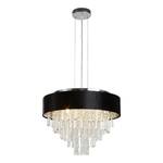 Lustre Glamour Acier / Verre cristallin - Noir - 5 ampoules