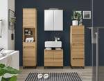 Armoire de toilette éclairée Euzio Placage en bois véritable - Chêne