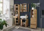 Armoire de toilette éclairée Euzio Placage en bois véritable - Chêne