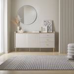 Laagpolig vloerkleed Elton Stripe polypropeen/chenille - wasbaar - Grijs - 160 x 240 cm