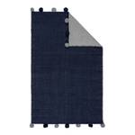 Kinderteppich Pom Edge Baumwolle - 100 x 150 cm - Wendbar - Blau