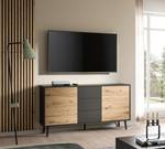 Sideboard FYNS Schwarz / Eiche Artisan Dekor