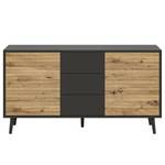 Sideboard FYNS Schwarz / Eiche Artisan Dekor