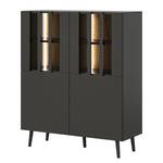 Beleuchtetes Highboard ERNO Schwarz / Eiche Artisan Dekor