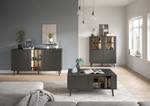 Beleuchtetes Highboard ERNO Schwarz / Eiche Artisan Dekor