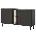 Beleuchtetes Sideboard ERNO Schwarz / Eiche Artisan Dekor