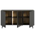 Beleuchtetes Sideboard ERNO Schwarz / Eiche Artisan Dekor