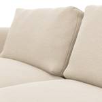 Ecksofa YVA mit Longchair Webstoff Saia: Beige - Longchair davorstehend links