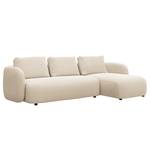 Ecksofa YVA mit Longchair Webstoff Saia: Beige - Longchair davorstehend rechts