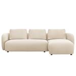 Ecksofa YVA mit Longchair Webstoff Saia: Beige - Longchair davorstehend rechts