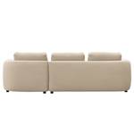 Ecksofa YVA mit Longchair Webstoff Saia: Beige - Longchair davorstehend rechts