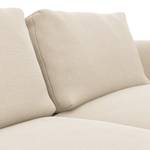 Ecksofa YVA mit Longchair Webstoff Saia: Beige - Longchair davorstehend rechts