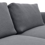 Ecksofa YVA mit Longchair Webstoff Saia: Steingrau - Longchair davorstehend rechts