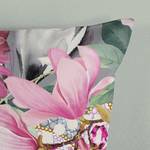 Parure en flanelle de coton Inaya Coton - Gris / Rose vif - 135 x 200 cm + oreiller 80 x 80 cm
