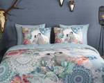 Parure en flanelle de coton Rachna Coton - Bleu clair - 200 x 200/220 cm + 2 oreillers 70 x 60 cm