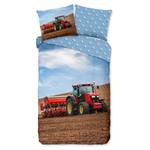 Bevertien beddengoed Tractor katoen - blauw - 140x200/220cm + kussen 70x60cm