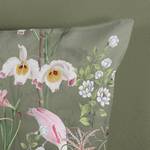 Parure de lit en coton renforcé Lesli Coton - Vert olive - 200 x 200/220 cm + 2 oreillers 70 x 60 cm