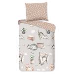 Parure de lit en coton renforcé Catlife Coton - Sable - 100 x 135 cm + oreiller 40 x 60 cm