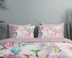 Parure de lit en satin mako Isaye Coton - Rose - 240 x 200/220 cm + 2 oreillers 70 x 60 cm