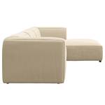 Hoekbank ALON met chaise longue Corduroy Snor: Beige - Longchair vooraanzicht rechts