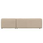 Ecksofa ALON mit Longchair Webstoff Saia: Beige - Longchair davorstehend rechts