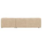 Ecksofa ALON mit Longchair Bouclé Stoff Bony: Beige - Longchair davorstehend rechts